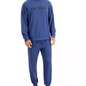 Family PJs Mens Pajama Set I Love My Crew Navy